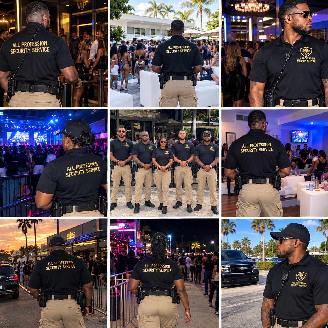 All Profession Security Service team at events